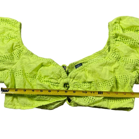 Wild Fable size Xl lime green Puff Short Sleeve Sweetheart Neck Tiny Top NWT - Picture 9 of 12